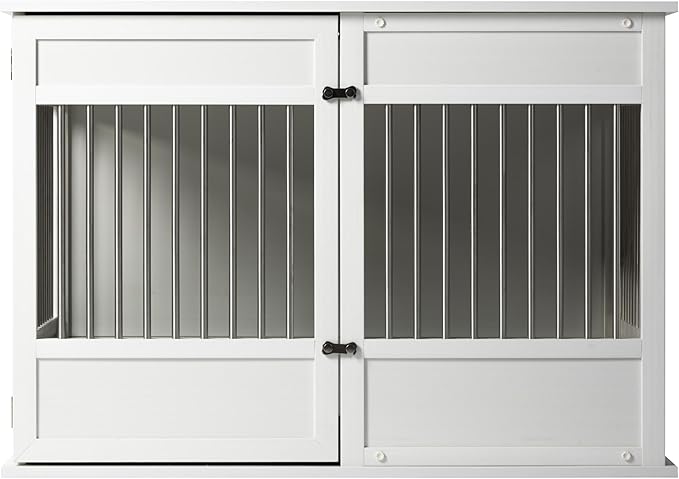 New Age Pet Horizon Pet Crate - Durable ECOFLEX with Stainless Steel Spindles, Bone-Shaped Latches, Easy Access Door, Stylish Design, 10-Year Warranty, Available in 3 Sizes & 2 Colors