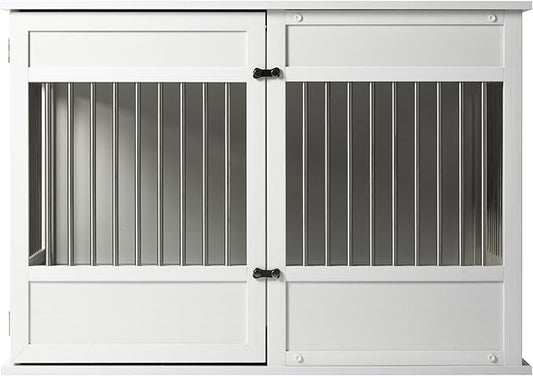 New Age Pet Horizon Pet Crate - Durable ECOFLEX with Stainless Steel Spindles, Bone-Shaped Latches, Easy Access Door, Stylish Design, 10-Year Warranty, Available in 3 Sizes & 2 Colors