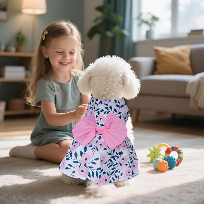 choyaxo Small Dogs Girl Bow Cat Dress