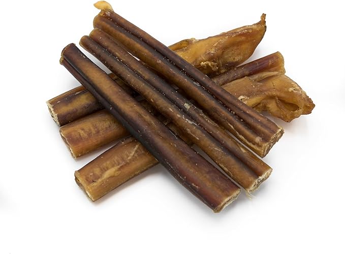 Best Bully Sticks All Natural 6 Inch Thick Bully Sticks for Large Dogs - 100% Free-Range Grass-Fed Beef - Single-Ingredient Grain & Rawhide Free Dog Chews - 18 Pack