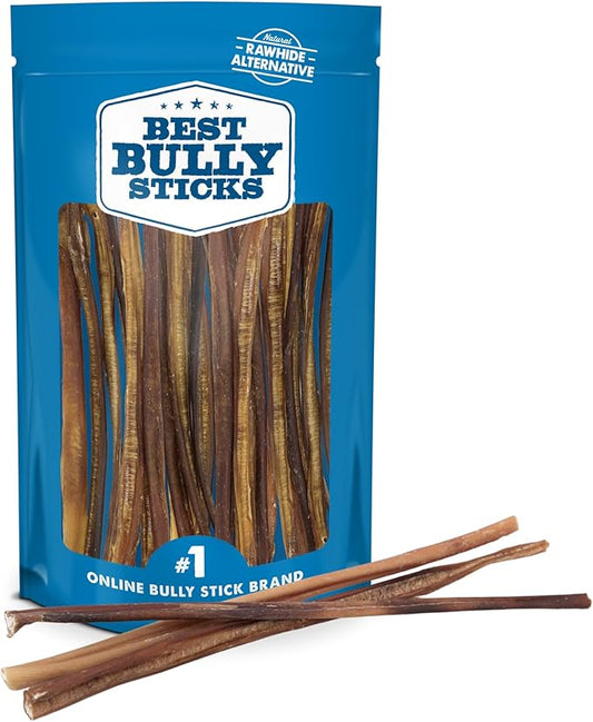 Best Bully Sticks 12 Inch All-Natural Bully Sticks for Dogs - 12” Fully Digestible, 100% Grass-Fed Beef, Grain and Rawhide Free | 25 Pack