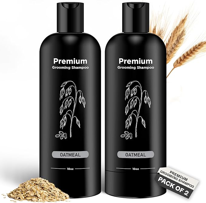 605Products - Natural Dog Shampoo for Itchy and Sensitive Skin, Puppy Shampoo and Odor Eliminator for Smelly Dogs and Puppies, Pet Shampoo and Deodorizer - Dog Bath Supplies (Oatmeal - 2 Pack)