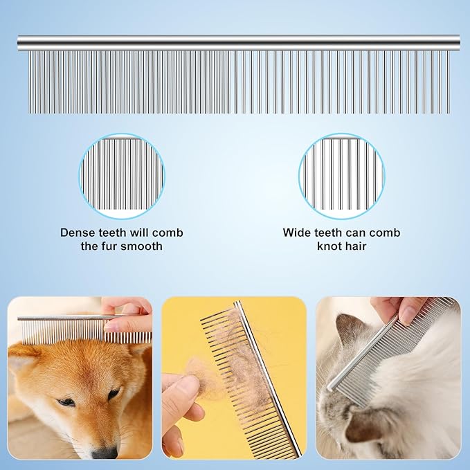 Odoland Dog Grooming Scissors Set Include Dog Slicker Brush, Pet Nail Clippers, Safety Round Tip Pet Grooming Shears for Kit Small Dogs Large Dog and Cats