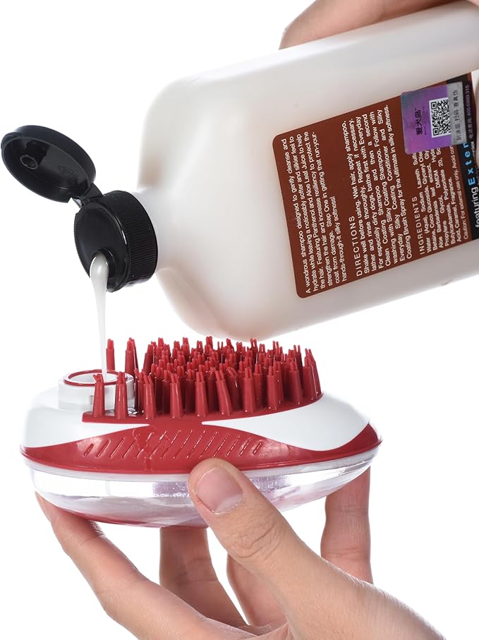 CHI for Dogs Soap Dispensing Palm Brush for Dogs | Dog Grooming Brush with Soap Dispenser | Hand Tool for Dog Grooming