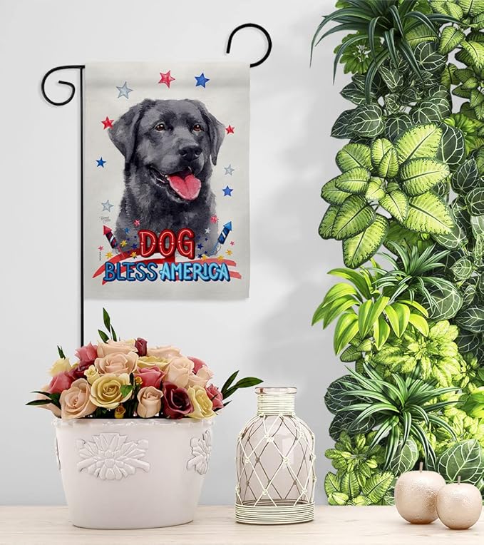 Breeze Decor Patriotic Labrador Garden House Flag Kit Dog Puppy Spoiled Paw Canine Fur Pet Nature Farm Animal Creature Decoration Banner Small Yard Gift Double-Sided, Made in USA