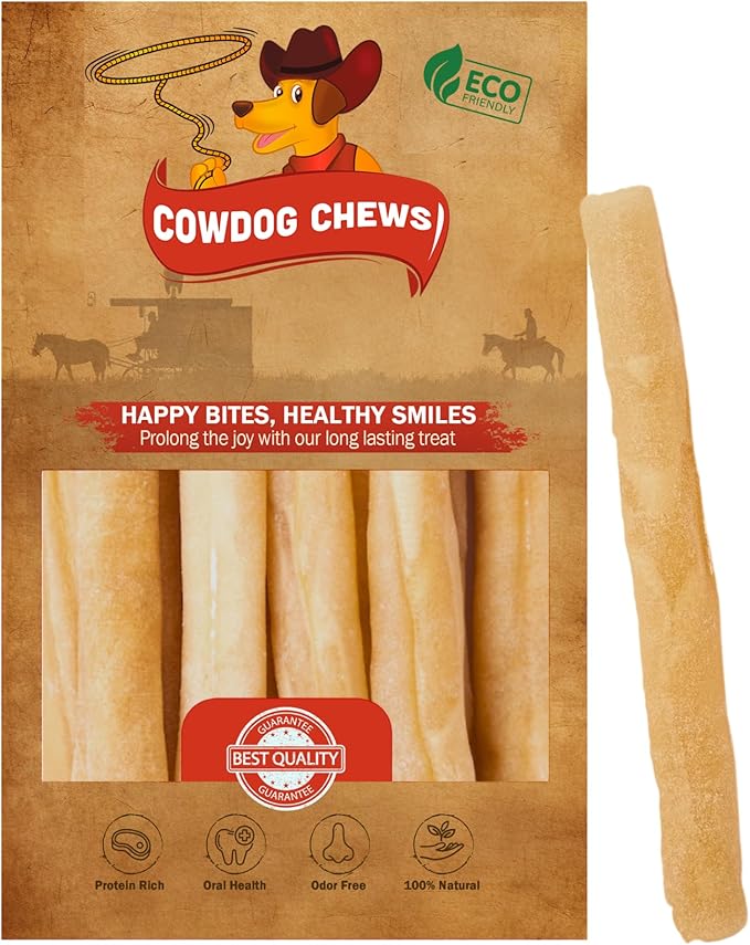 Collagen Sticks 6" (5 Pack) - Odor-Free, All Natural Collagen Dog Chews for Healthy Joints, Skin & Coat. Best Rawhide and Bully Stick Alternative Filled with Beefhide Goodness.