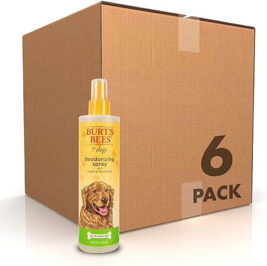 Burt's Bees for Pets Deodorizing Spray for Dogs with Apple and Rosemary, 6pk, 99.7% Natural Origin Formulas, Waterless Dog Shampoo - Gentle Dry Shampoo for Dogs, Best Dog Shampoo, 6pk, 10 oz