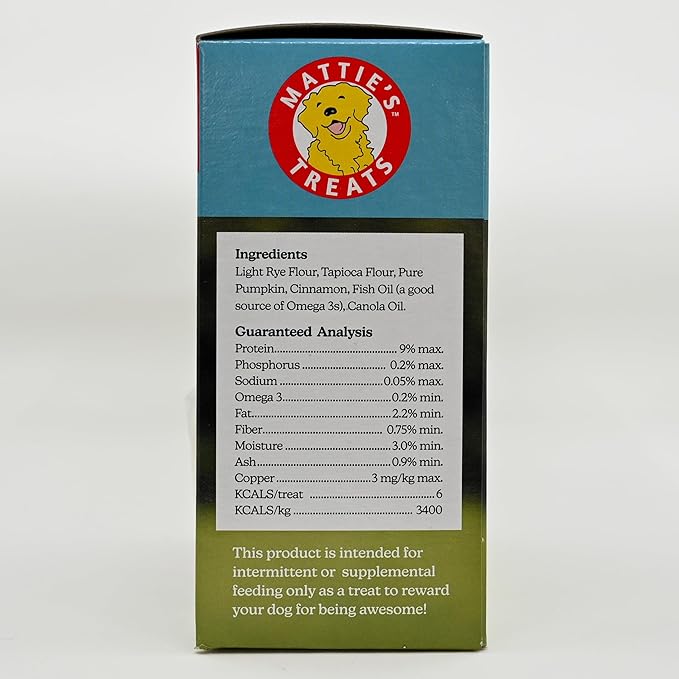 Mattie's Treats: 10oz Box, Mini Treats; Low Protein, Low Phosphorus, Low Sodium Dog Treats