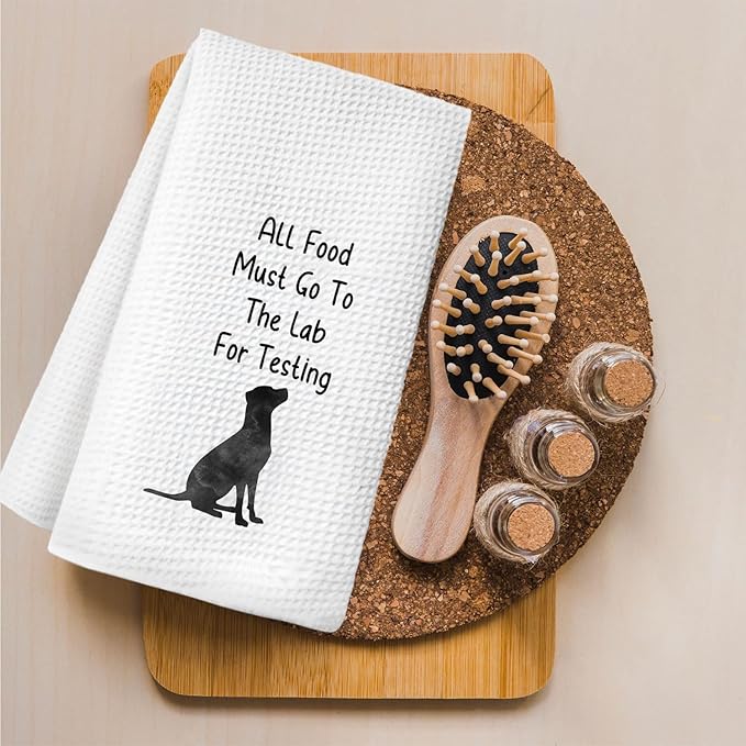 Funny Black Lab Kitchen Towels, Black Labrador Retriever Gifts Dish Towels for Kitchen Drying, Gifts for Labrador Dog Lovers Decorative Hand Towels, 16x24 Inch