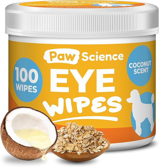 Dog Eye Wipes - Hypoallergenic Face & Eye Wipes for Dogs and Puppy - Pet Tear Stain Remover and Cleaner - Gently Cleans and Removes Discharge, Crust, and Gunk