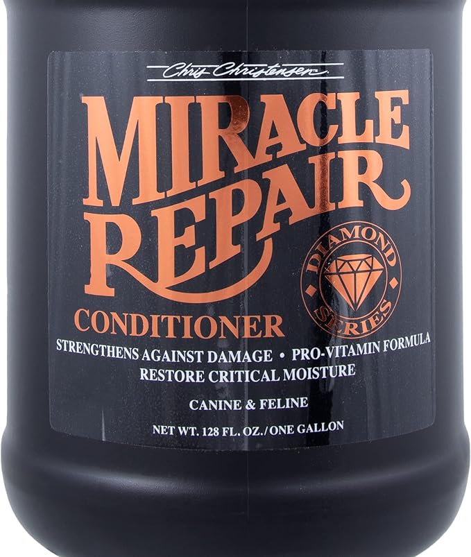 Chris Christensen Diamond Series Miracle Repair Dog Conditioner, Groom Like a Professional, Pro-Vitamin Formula, Provides Maximum Moisture, Use on Both Dogs and Cats, Made in USA, 128 oz