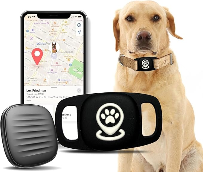 Pet Tracker for Dog, Dog Tracker Smart Pet Location Tracker with Tracker Holder, Item Finder MFi Certificated Tracking Device, No Monthly Fee, Works with Find My (iOS Only) No GPS Tracker