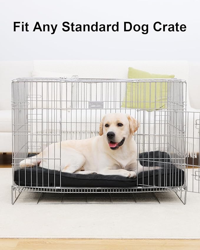 Dog Crate Bed for X Large Size Dogs,XL Washable Dog Kennel Pad Ultra Soft Pet Sleeping Mat for Cages,Anti-Slip Bottom,41x27 inch,Black