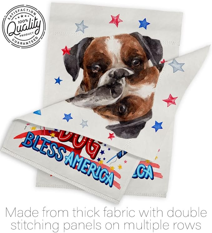 Breeze Decor Patriotic Brindle Boxer House Flag Eagle Set Dog Puppy Spoiled Paw Canine Fur Pet Nature Farm Animal Creature Decoration Banner Small Garden Yard Gift Double-Sided, Made in USA