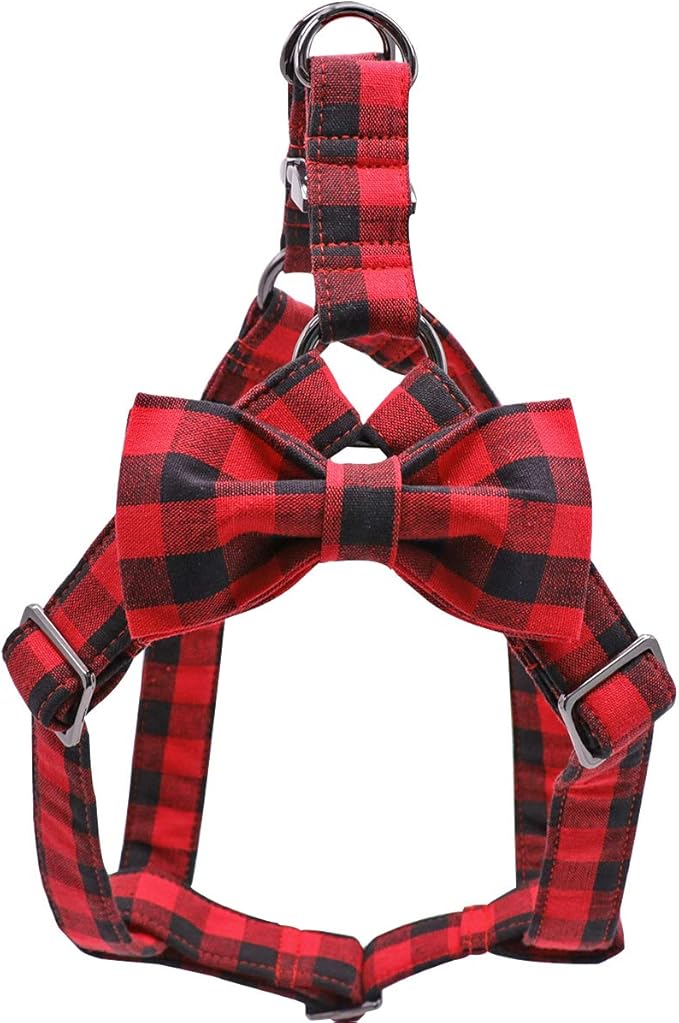 Unique style paws Dog Harness Adjustable Harnesses Durable Hardware with Comfortable Bowtie for Small Medium Large Dogs