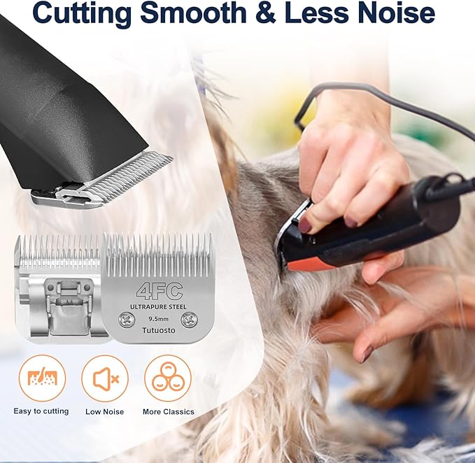 4FC Clipper Blades Pet Grooming Clipper Replacement Blades Detachable Blade Compatible with andis/wahl/Oster Dog Clippers