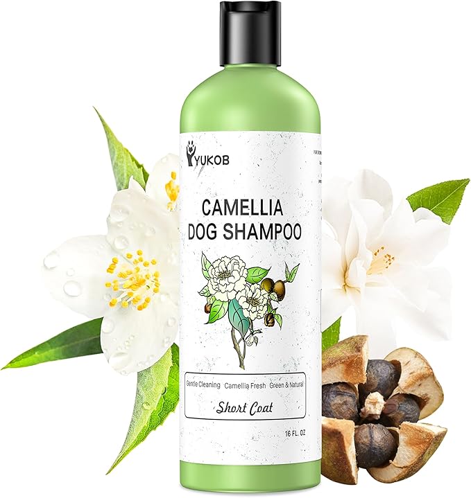 Dog Shampoo for Allergies & Itching -Natural Camellia Oil Pet Shampoo for Sensitive Skin, Deshedding, Smooth Coat for Smelly Dogs|Reduce Hair Loss & Odor Removal | 16 oz