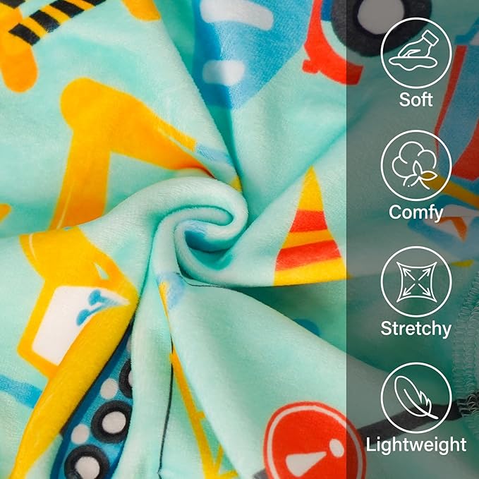 KYEESE Dog Pajamas Soft Dogs Clothes Pet Coat Velvet Dog Pajamas Small Sized Dogs Comfy Doggie Jammies Onesie Stretchy Doggie Pjs Pet Costume with Construction Vehicles Pattern, Small