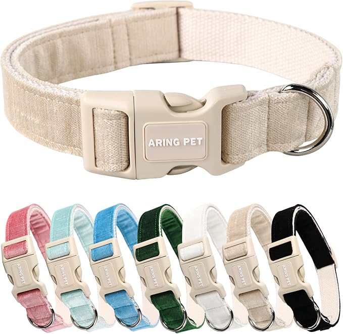ARING PET Cotton Dog Collar-Soft Dog Collar for Small Dogs, Lightweight Comfortable Pet Collars with Quick Release Buckle for Small Medium Large Dog