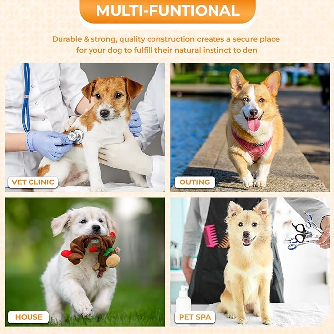 PayLessHere Large Dog Crate Kennel for Medium Large Dogs Metal Dog Cage Double-Door Folding Travel Indoor Outdoor Puppy Playpen with Divider and Handle Plastic Tray (36 Inch, Black)