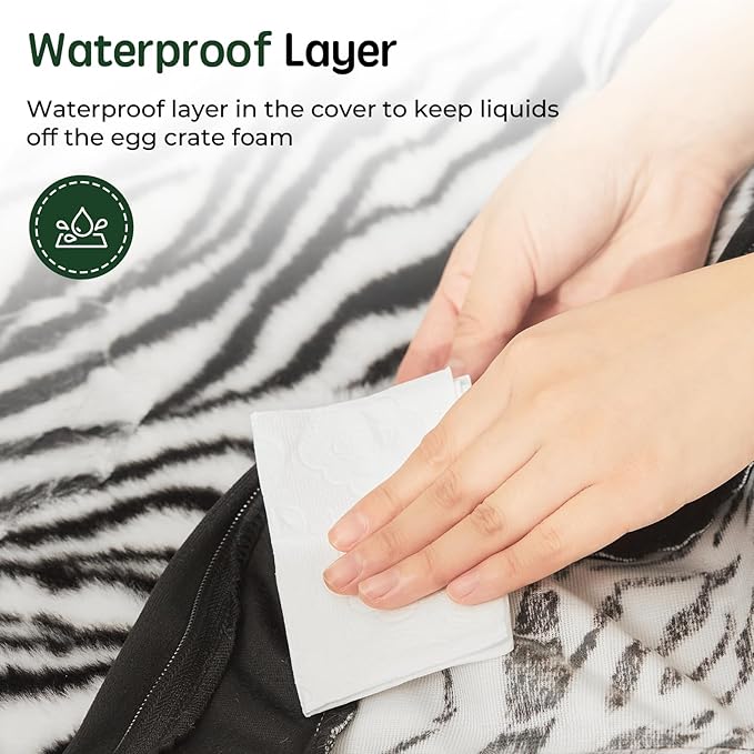 BALANCE Orthopedic Dog Bed, Egg Crate Foam Dog Couch for Pet Sleeping, Pet Sofa with Removable Washable Cover & Nonskid Bottom, Comfy Dog Bed for Medium Size Dog, Black