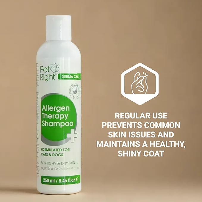 Derma Care Dog Shampoo Allergen Therapy with Plant extracts for Dogs and Cats, relieves itching and odours, Sensitive Formula 250 ml