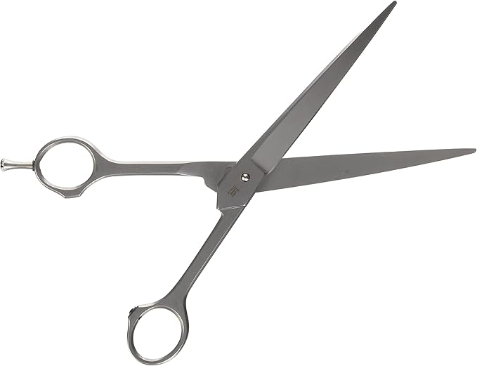 Mars Professional Stainless Steel Curved Scissors Shears, Nickel Finish, 8" Length