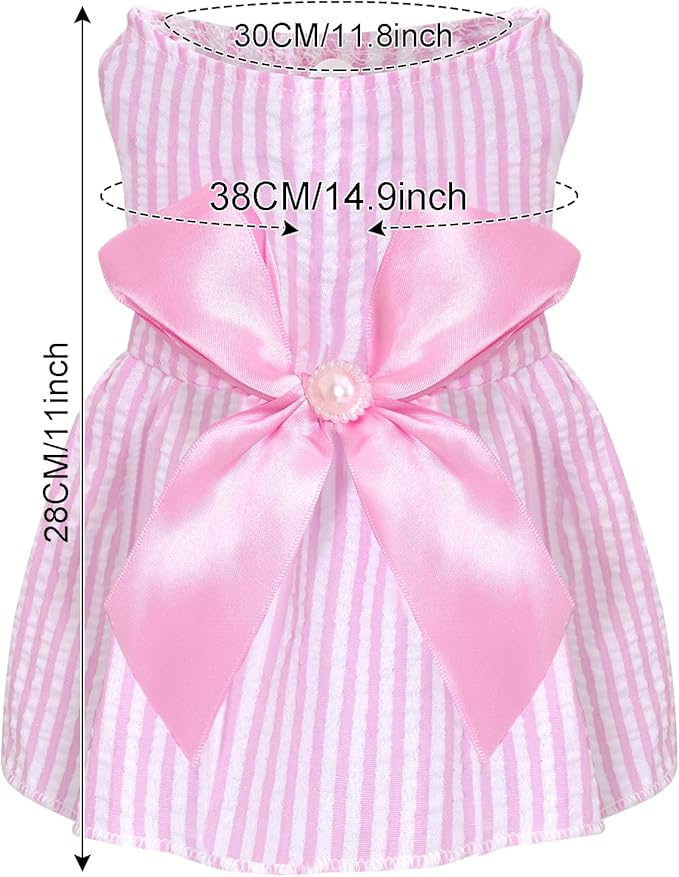 choyaxo Dog Bowknot Dresses Pet Skirts Princess Dress for Girl Puppy