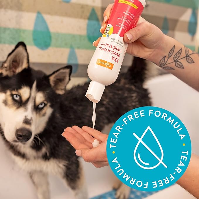 Essential Fatty Acid (EFA) Shampoo and Conditioner for Pets – 12oz Deodorizing Cherry Blossom Scent | Soothing for Dogs and Cats Rich with Moisturizing Emollients | Tearless, Soapless