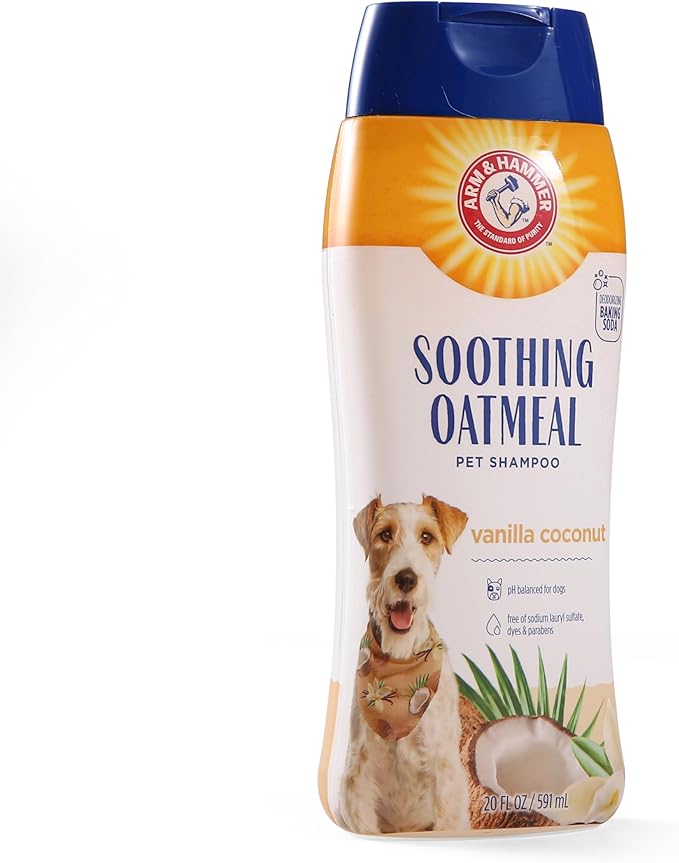 Arm & Hammer for Pets Soothing Oatmeal Pet Shampoo Moisturizing Dog Shampoo with Gentle Cleansing Formula Vanilla Coconut, 20 Ounces - Shampoo for Pets (Pack of 6)