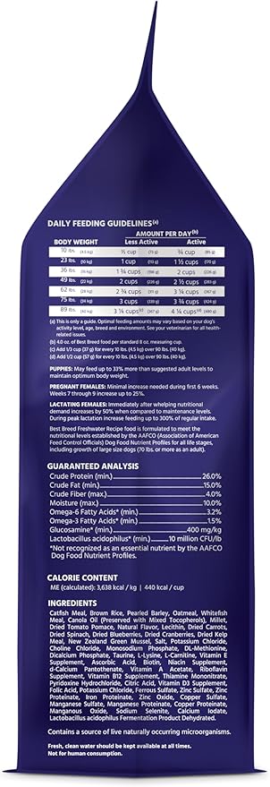 Best Breed Dr. Gary's Freshwater Recipe Slow-Cooked in USA [Natural Dry Dog Food for All Breeds and Sizes] - 4lbs.