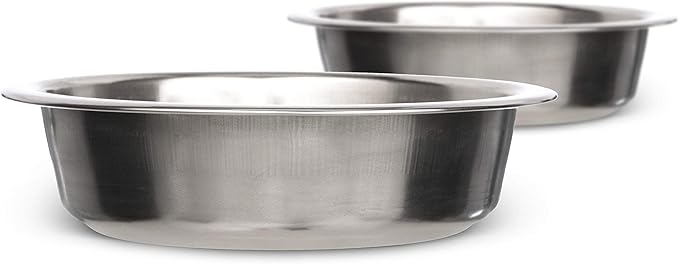 Neater Pet Brands Stainless Steel Dog and Cat Bowls (2 Pack) Neater Feeder Cat Deluxe Extra Replacement Bowl (Metal Food and Water Dish) (1.5 Cup Shallow)