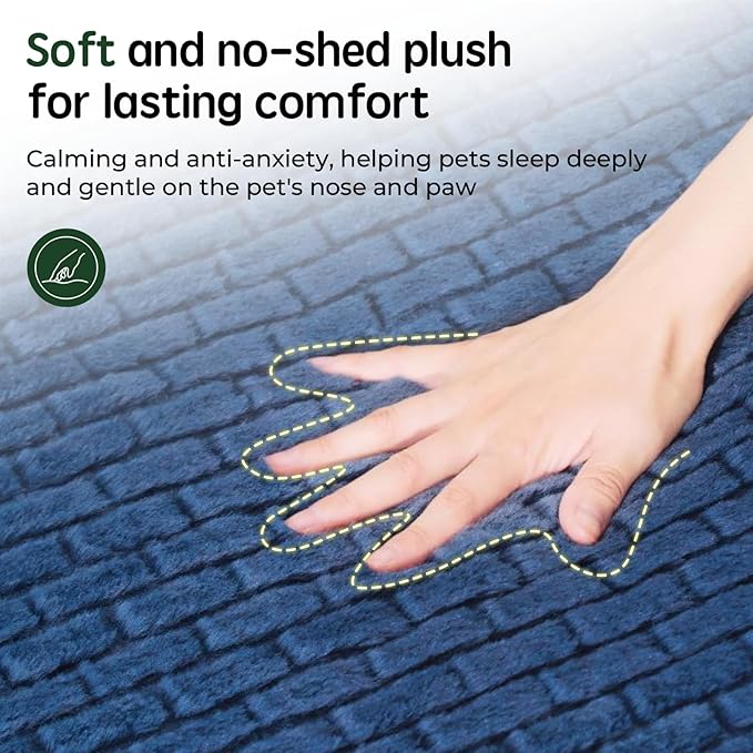 BALANCE Orthopedic Dog Bed, Egg Crate Foam Dog Couch for Pet Sleeping, Pet Sofa with Removable Washable Cover & Nonskid Bottom, Comfy Dog Bed for Small Dog, Blue