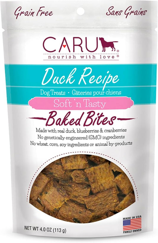 CARU - Soft 'n Tasty Baked Bites - Duck Bites Dog Treats - Flavorful Training Treats - 4 oz
