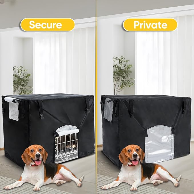 NEVERLAND Dog Crate Cover 48 Inch - Kennel Crate Covers for Dog Cage Waterproof, Universal Durable Oxford Cloth Dog Cage Cover for Most Wire Pet Crates, 48 x 30 x 33 Inch (Cover Only)