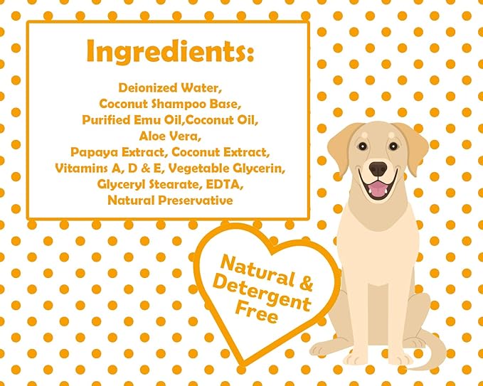 Natural Moisturizing Coconut Papaya Dog Shampoo with Pump, 17oz