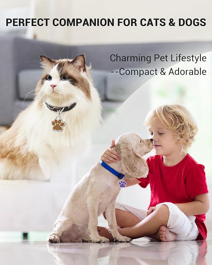 72 Pcs Dog Tags Personalized for Pets Glitter Paw Print Stainless Steel Dog Tag Cute Dog Name Tag Bulk Dog Tags Cat Tags for Wholesale （12 Colors）