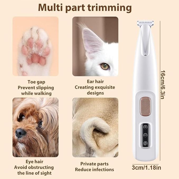 Petior Pet Paw Trimmer, Petior Paw Trimmer, Loom and Ledge Dog Trimmer, Petoir Paw Trimmer for Dogs, Pet MicroPrecision Trimmer, Electric Dog Trimmer for Paws Eyes Ears Face Rump (1Set)