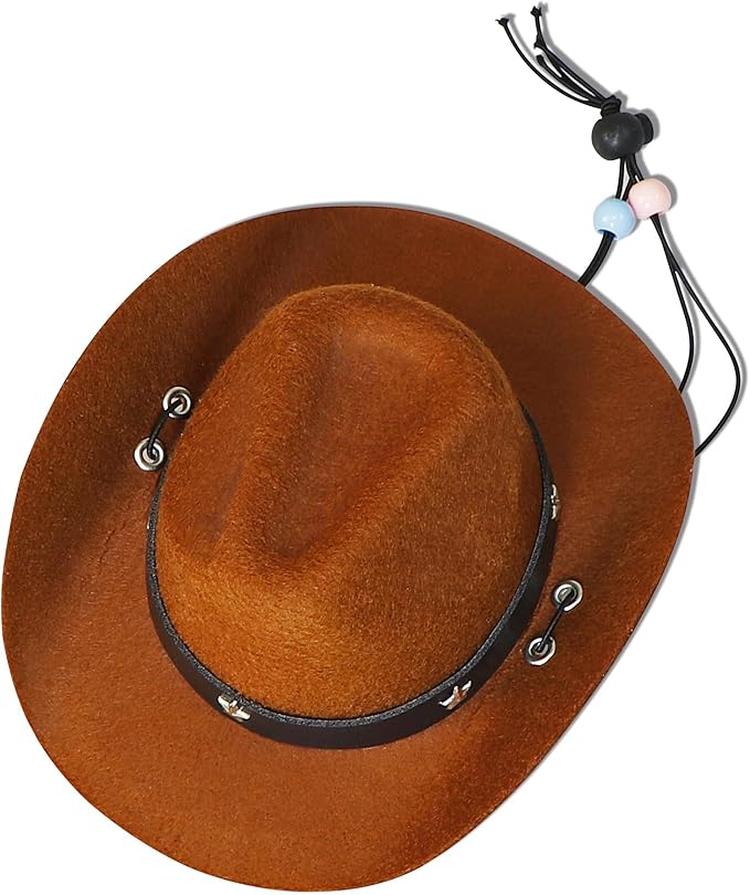 Dog Halloween Costumes, Dog Cowboy Costume Halloween Pet Cowboy Hat Bandana Scarf for Small Medium Large Dogs Pets (Brown Hat & Red Bandana, Large)