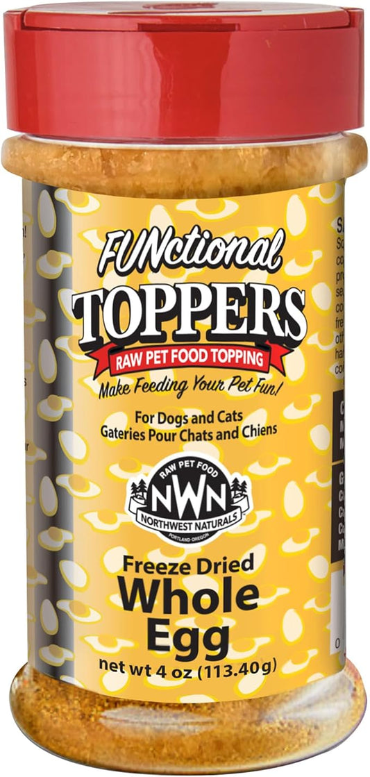 Northwest Naturals Freeze-Dried Whole Chicken Egg Functional Topper - for Dogs & Cats - Healthy, 1 Ingredient, Human Grade Pet Food, All Natural - 4 Oz (Pack of 1)