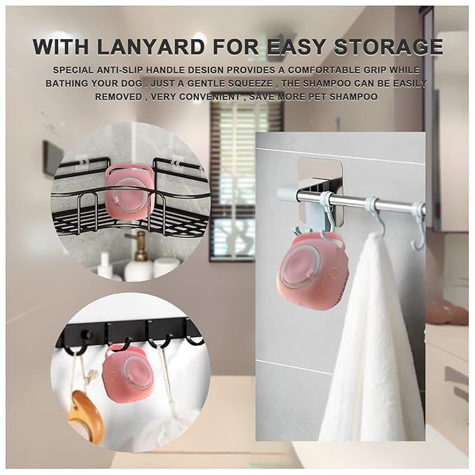 BLMHTWO Pet Bath Brush Dog Scrubber for Bath Pet Shampoo Brush Dog Bathing Brush Pet Bubble Brush with Silicone Loop Handle for Long Short Haired Dogs and Cats