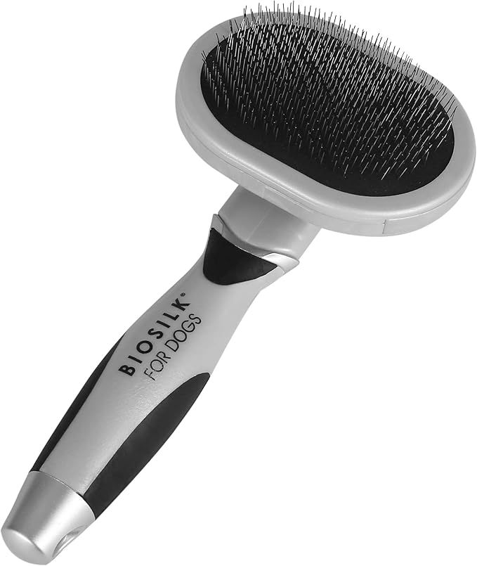 BioSilk for Pets Slicker Dog Brush for Pet Hair Removal | Removes Mats, Tangles & Loose Hair with Minimal Effort & Comfort | Suitable for Long or Short Haired Dogs