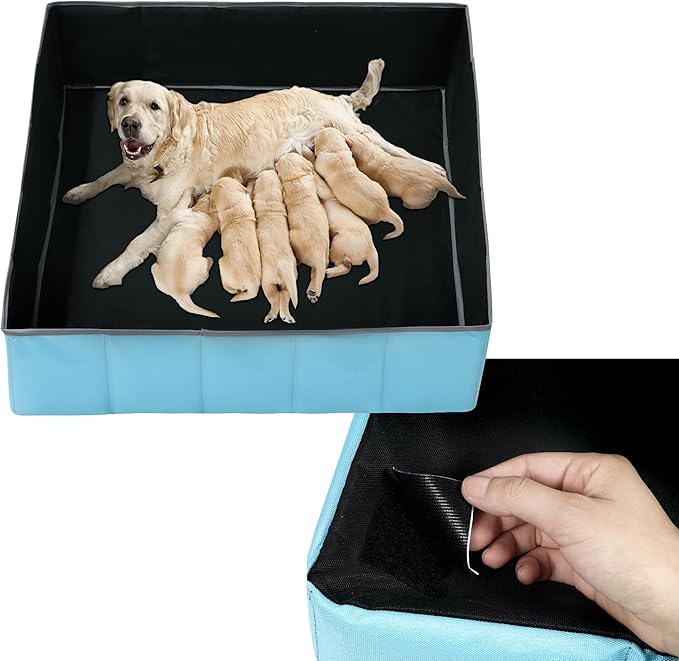 BALAPET Whelping Box for Dogs and Puppies,Foldable &Portable Whelping Pen, Puppy Playpen Dog Birthing Whelping Supplies