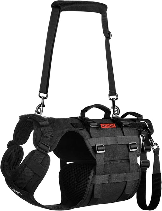 OneTigris Dog Lift Harness for Large Dogs, Dog Hip Support Brace, Full Body Dog Lifter with Handles Invictus Multifunctional Mobility Assistance Vest for Back Legs (Black, Large)