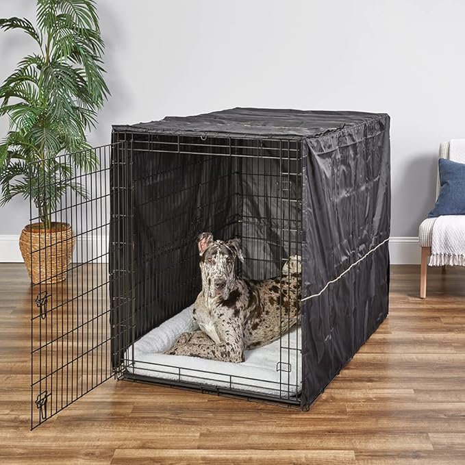 MidWest Homes for Pets Dog Crate Cover, Privacy Dog Crate Cover Fits Midwest Dog Crates, Crate Cover Only, Machine Wash & Dry, Black, 54-Inch