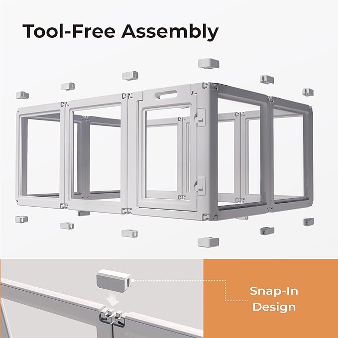 Clear Acrylic Plastic Dog Playpen Indoor,for Puppy Cat Rabbit Ferret Transparent Pet Pen,Easy Assemble Enclosure,Preferable for Small Dogs (12 Panels (White))