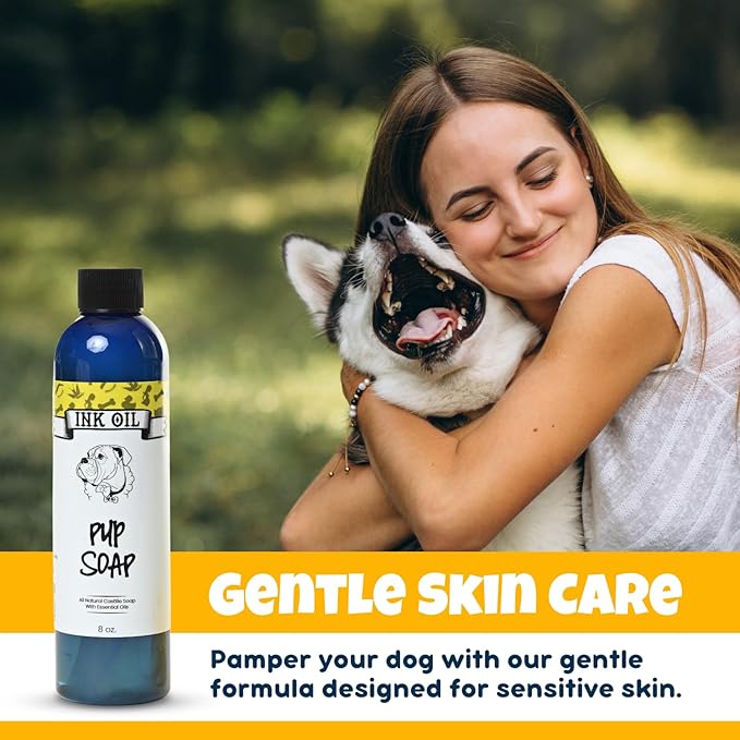 Pup Soap - Ink Oil | Dog Shampoo/Soap | Puppy Bath Supplies | Pet wash Essentials | Grooming Health Bath Deodorizer | Long-Lasting Fresh Cleaning Liquid soap| Conditioner for Dogs (Pup Soap)