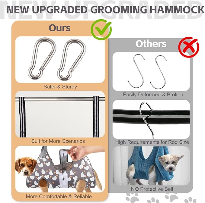 Pet Hammock & Harness for Small Dogs & Cats - Grooming Sling for Nail Trimming & Cutting