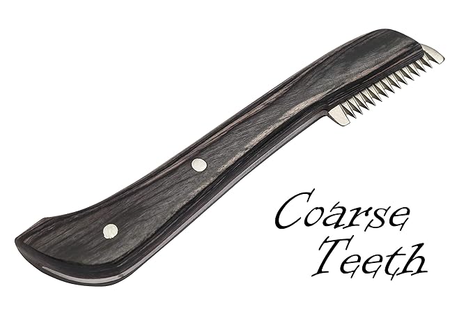 Brutul Bee Dog Grooming Coat Stripping Knife Stripper Trimmer Tool Wooded Handle Stripping Knives Set of 6 in Stainless Steel Non-Slip Tools for Grooming Dogs (Black)