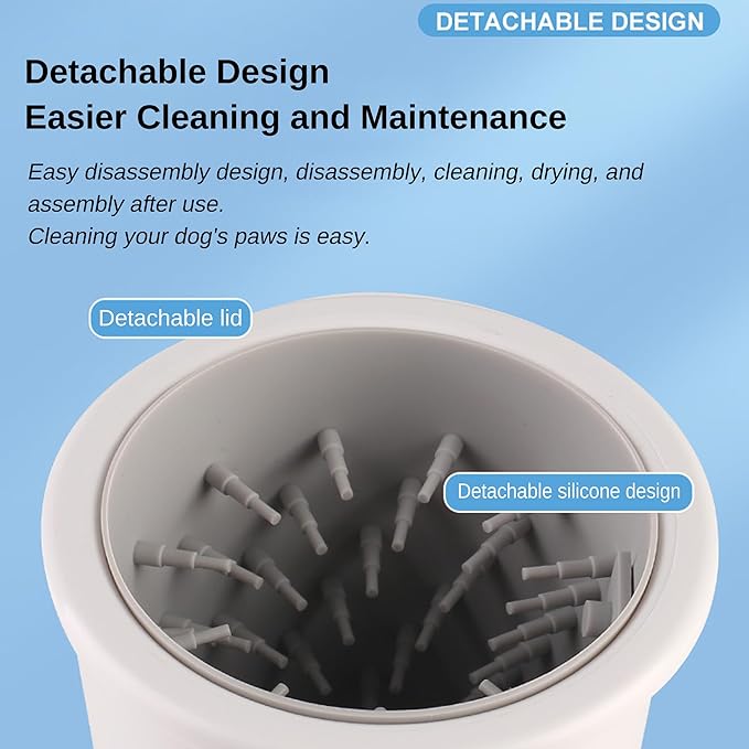 Automatic Paw Washer with Silicone Bristles - Electric Paw Cleaner Cup for Muddy Claws, Portable Pet Feet Washer with USB Charging, Designed for Small to Medium Cats & Dogs